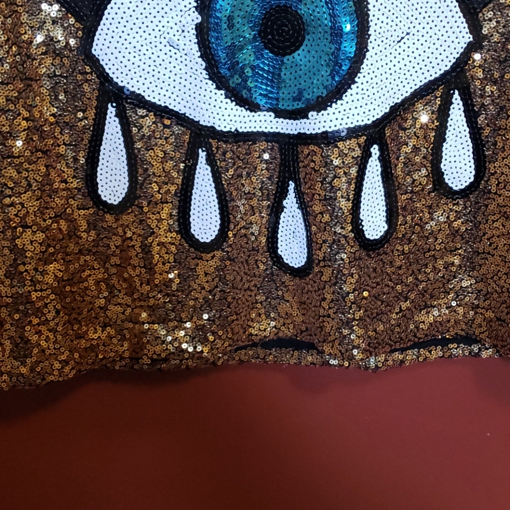 M/2 Multi Colour Sequin Short Sleeve Blouse - Picture 2 of 14